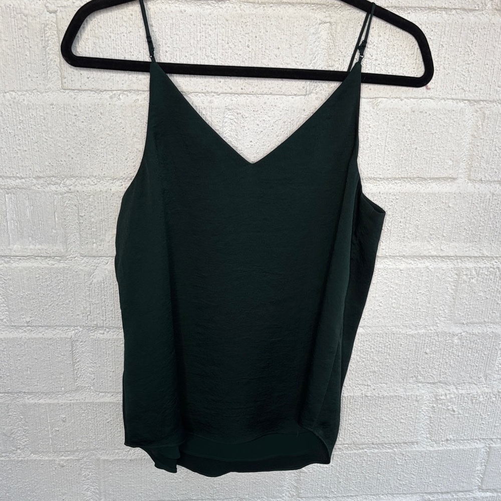 Express Satin Emerald Downtown Camisole Top sz S adjustable straps - Picture 7 of 8